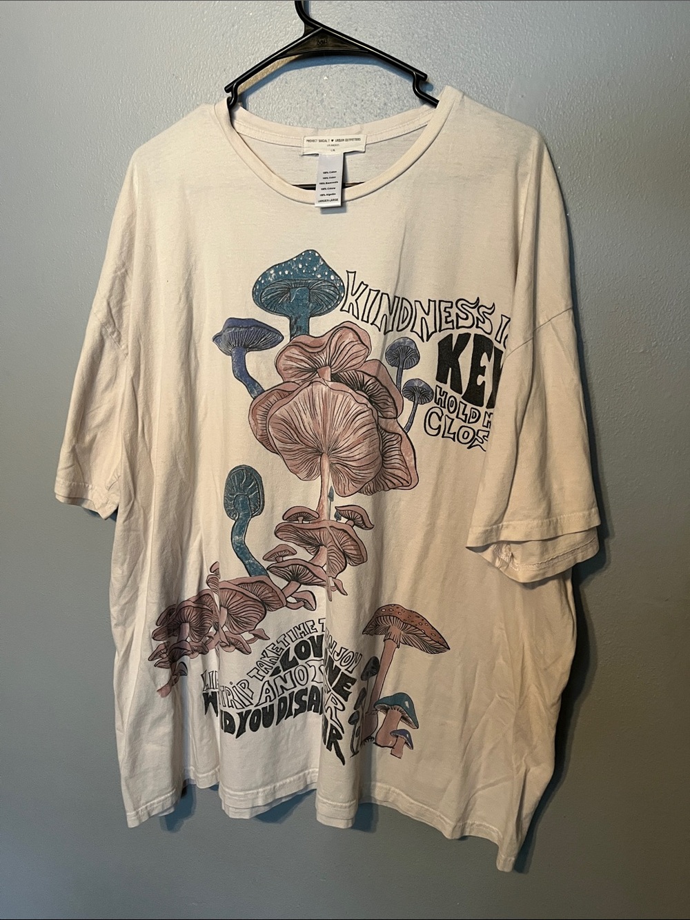 Project Social T Cream Graphic Mushroom Short Sleeve Tee